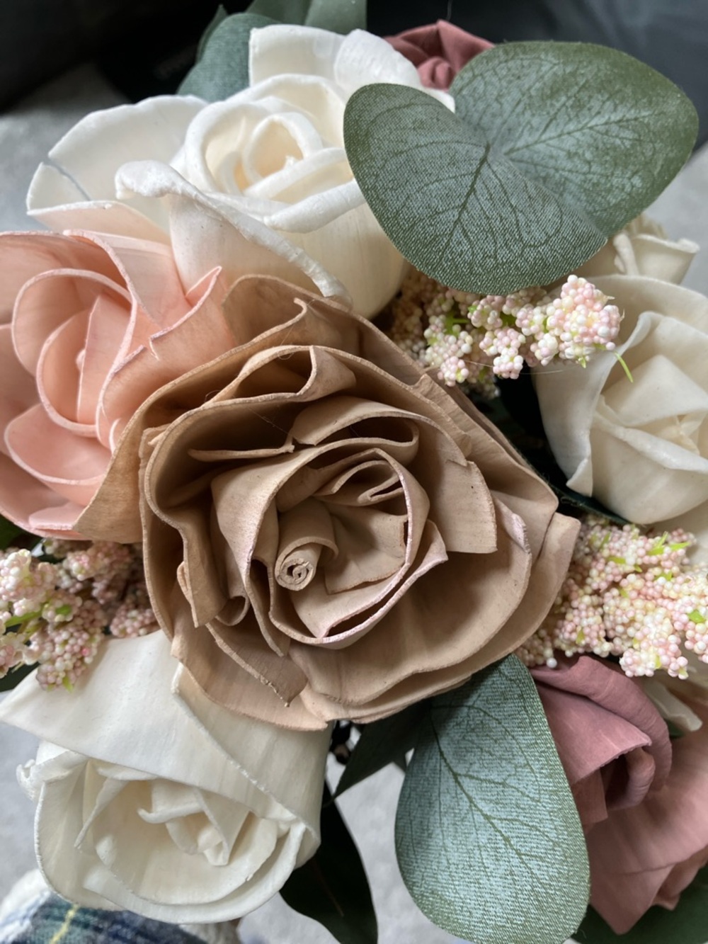 Neutral & Blush Faux Rose Bouquet